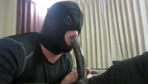 Ebony brunette babe gives a blowjob to a guy with a big cock