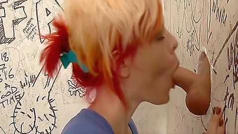 Trans milf with big tits and tranny hole fucks in a shower