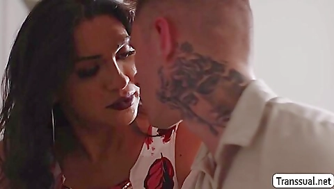 Brunette stepson and stepbrother have a wild affair