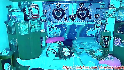 Bright red-haired brunette has a great time with a friend