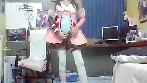 Latina naked girl with stockings is showing her legs