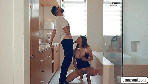 Big-titted brunette stepmom fucked hard by her stepson