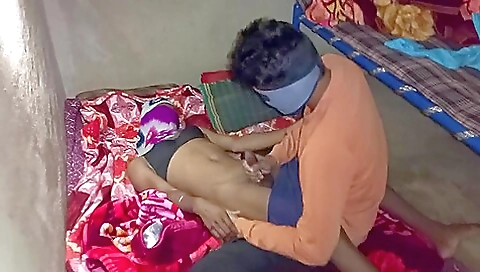 Horny black girl fucks a large dick in her anal hole