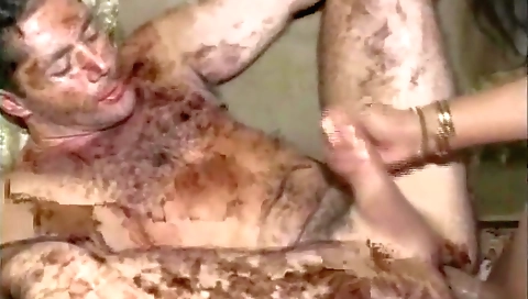 Amateur shemale with big pussy fucks a boy in her threesome video