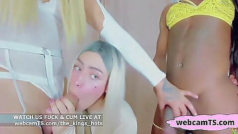 Ebony teen with a black cock fucks a brunette teen