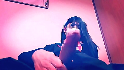 Sexy asian solo babe in red stockings and black hair