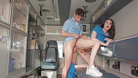 Transsexual nurse fucks her pussy and ass at the same time